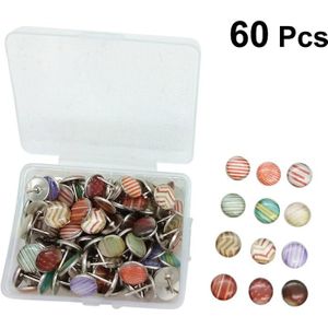 60Pcs 10Mm Pushpins Kleurrijke Punaise Voor Foto 'S Bulletin Board Kaarten