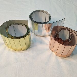 Glas Spiegel Roll Mozaïek, Rechthoekige Spiegel Mozaïek, Geel Goud Glas Spiegel Titel, Rose Goud Glas Spiegel Titel