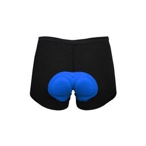 Mannelijke Gewatteerde Ademende Fiets Fietsen Ondergoed Shorts Rijden Onderbroek (Siliconen Type) -Zwart + Blauw L