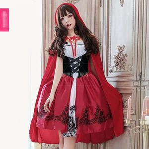 Cos Halloween Lolita Jurk Japanse Zoete Kawaii Retro Gothic Prinses Jurk Cos Loli Jurk + Mantel
