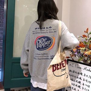 Hoodies Vrouwen Gedrukt Brief Losse Lange Mouwen Truien Sweatshirts Bf Harajuku Koreaanse Chic Dames Alle-Match Streetwear