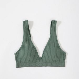 V Vorm Hemdje Vrouwen Mouwloos Katoenen Vest Dames Tank Top Naadloze Basic Gewatteerde Zomer Top