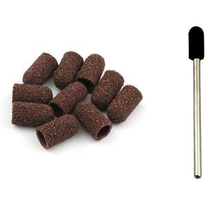 50 Stks/set 80 # Grit Nail Schuren Caps Rubber Grip Pedicure Polijsten Zand Blok Elektrische Boor Accessoires Bit Manicure Gereedschap