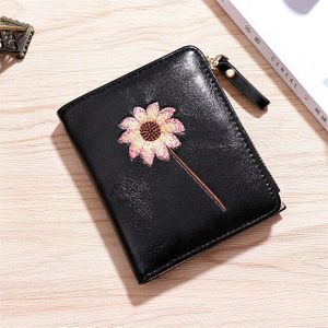 Vrouwen Daisy Portemonnee Kleine Leuke Portemonnee Vrouwen Korte Lederen Vrouwen Portefeuilles Rits Portemonnees Kaarthouder Vrouwelijke Portemonnee Clutch