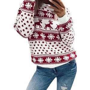 Vrouwen Lady Jumper Sweater Tops Coat Kerst Winter Womens Dames Warm Korte Truien Kleding