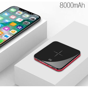 Ultra Dunne Mini Draagbare Power Bank 8000Mah Qi Draadloze Oplader Voor Xiaomi Mi Iphone Snelle Opladen Externe Batterij Powerbank