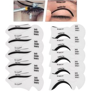 10 Pcs = 5 Paar Kat Smokey Eyeliner Stencil Oogschaduw Gids Make Simple Tool Set