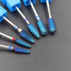 ASWEINA Blauwe Wolfraam Carbide Bramen Nano Coating Nail Boren Cuticle Schoon Boor Manicure Elektrische Nagel Boor Accessoires