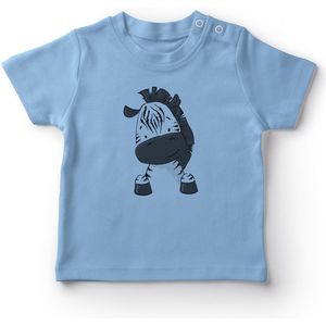 Angemiel Baby Leuke Zebra Baby Boy T-shirt Blauw