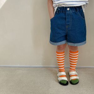 Zomer Jongens En Meisjes Alle-Wedstrijd Denim Shorts Kids Losse 2 Kleuren Toevallige Korte Jeans