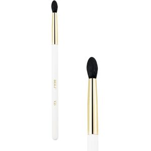 Beili Luxe Make-Up Borstel Single Y21 Xgf Geitenhaar Geknoeid Mengen Smokey Oogschaduw Pearl Wit Handvat Gouden Beentje
