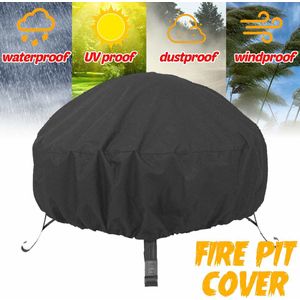 85x40cm Waterproof Patio Fire Pit Cover Black UV Protector Grill BBQ Shelter Outdoor Garden Yard Round Canopy Furniture Covers