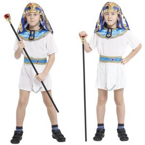 Wit Kids Jongens Egyptische Prins Egypte Farao Kostuum Halloween Kerst Maskerade Partij Fancy Dress Kinderen Cosplay Kleding