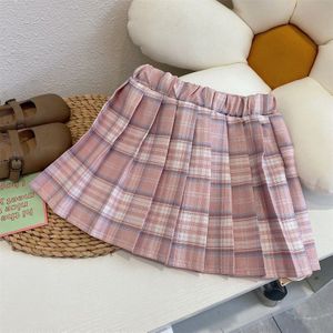 Lente Herfst Meisjes Rok Baby Plooirok Kids Bodems Kinderen Uniform Kleding Preppy Stijl Check Plaid 2-6Y