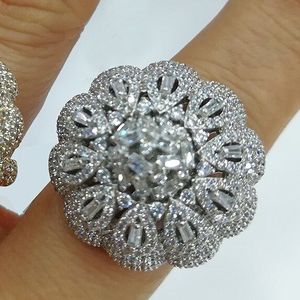 Godki Luxe Bloemen Statement Ringen Met Stokbrood Cz Zirconia Stenen Vrouwen Engagement Party Sieraden