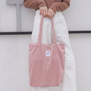 Tassen Voor Vrouwen Corduroy Schoudertas Herbruikbare Boodschappentassen Casual Tote Vrouwelijke Handtas Voor Een Bepaald Aantal