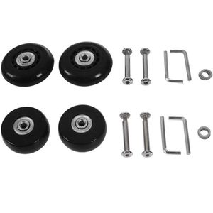 4 Set Bagage Koffer/Inline Outdoor Skate Vervanging Wielen Zwart-2 Set 50X20X6.1 Mm & 2 Set 60X18X6 Mm