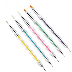 5 Double-Header Boor Puller Sequin Staaf Set Geschilderd Borstel Lijn Tekening Bloem Manicure Tool