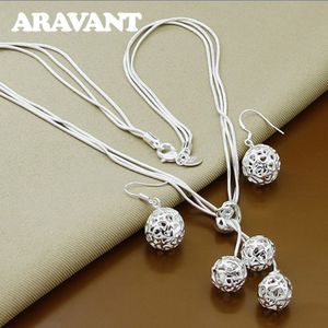 925 Zilveren Sieraden Sets Tassel Ballen Oorbellen Kettingen Voor Vrouwen Bruiloft Sieraden Sets