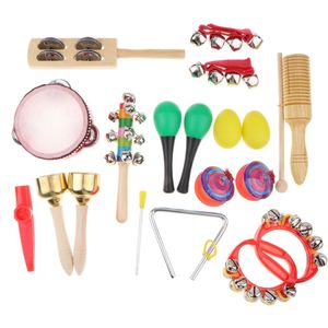 Muziekinstrumenten 18 Pcs 12 In 1 Muziek Ritme Percussie Speelgoed Set Educatief Speelgoed Voor Kinderen Tamboerijn Claves Tafelbel Set tas