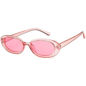 Samjune Ovale Zonnebril Vrouwen Roze Vintage Retro Zonnebril Frame Dames Kleine Zonnebril Oculos De Sol