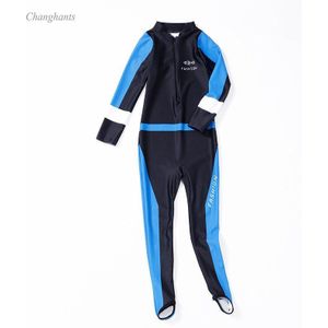 Jongens Lange Mouwen Rash Guard Kinderen Een Stuk Badpak Kids Surfen Slijtage Zwembad Blauw Patchwork Baby Sandy Pak