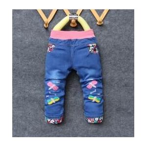 Jeans For a Meisjes Baby Lange Broek Borduren Libellen en bloemen Baby Broeken lente Zuigeling Meisjes Jeans Broek