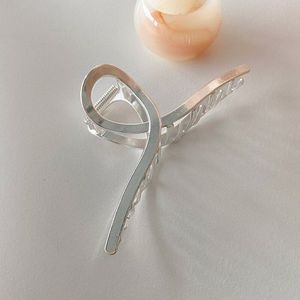 Korea Metal Pearl Rhinestone Cross Twisted Geometrische Goud Zilver Kleur Haar Klauw Clip Voor Vrouwen Haar Accessoires