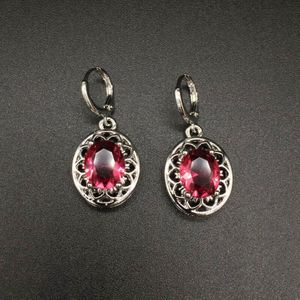 Huisept Vintage Oorbellen 925 Zilveren Sieraden Met Emerald Ruby Gemstone Oorbellen Ornamenten Voor Vrouwen Wedding Party