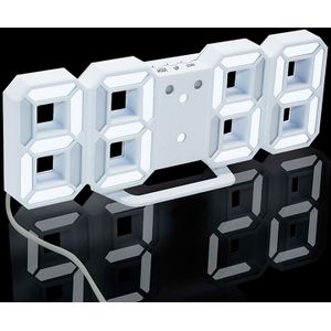 3D LED Digitale Klok Snooze Desk Wekker voor Slaapkamer Tafel Wandklokken 24/12 Uur Display Night 8 Kleuren Thuis decor