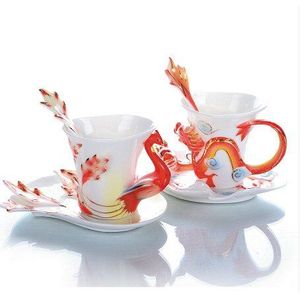 Pauwkoffie Keramische Creatieve Bone China 3D Kleur Valentijnsdag Bruiloft bestie vrienden verjaardag cup