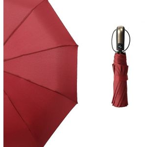 105Cm Effen Kleur Tien Botten Full-Automatische Zonnige Paraplu Met Willekeurige Shades Regenkleding Zwart/blauw/Rood/Bruin/Paars