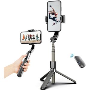 3 In 1 Telefoon Gimbal Stabilizer Selfie Stok Statief 86Cm 5-Sectie Met Remote Shutter Telefoon Klem Smart draaibaar Voor Smartphone