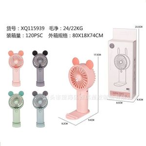 Cartoon Elektrische Ventilator Usb Oplaadbare Hand-Held Draagbare Handheld Fan Fan Cartoon Licht Oplaadbare Fan Fan