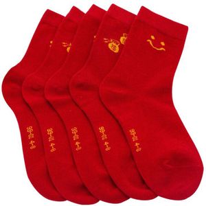 Lente & Herfst Kinderen Sokken 100% Katoen Hoge Rode Kleur Sokken 0- 12 Jaar Kids Jongens Meisjes sokken 5 Paren/partij