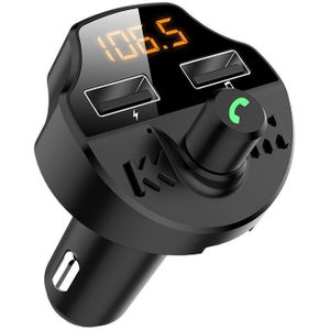 5.0 Bluetooth Auto Draadloze Adapter Fm-zender MP3 Radio Muziekspeler Auto Kit 2 Usb Charger Met Handsfree bellen Zwart