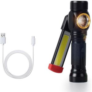 Usb Oplaadbare Opvouwbare Werken Light Led Outdoor Zaklamp Wit + Rood Licht Worklight 18650 Batterij Camping Zaklamp Zaklamp