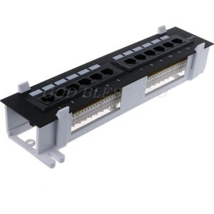 12 Poorten Ethernet Lan Netwerk Adapter CAT6 Patch Panel RJ45 Networking Wall Mount Rack Beugel Netwerk Gereedschap