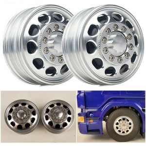 Shyosucce 1/2/4Pcs Aluminium Front Velg Hub 10 Spoke Voor Rc 1:14 Tamiya Tractor Truck