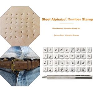 36Pcs Staal Alfabet Nummer Stempel Punch Set Voor Leather Wood Craft Gereedschap Kit Lederen Punch Gereedschap Staming Lederen Craft 3/4/5/6Mm