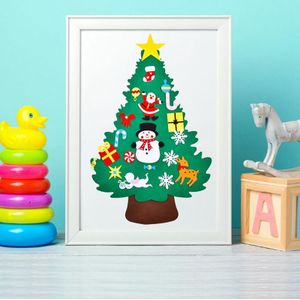 Diy Voelde Kerstboom Hangers Muur Opknoping Decoratie Stickers Xmas Ornamenten Kinderen Voor Thuis Kerst Decoratie