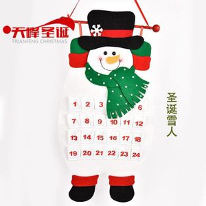 Kerst Kalender Kerstman Sneeuwpop Elanden Kalender Decor Muur Deur Opknoping Elf Komst Hanger Xmas Ornamenten Noel Natal Bieden