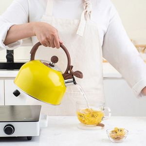 Gxma 2.5 L Rvs Waterkoker Geel Whistling Kookplaat Theepot Waterketel Met Ergonomische Handvat Water Pot