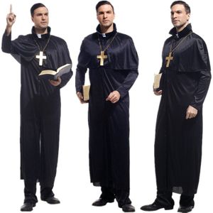 Volwassen Man Cosplay Kleding Clergy God &#39;S Vader Priester Kostuums Kerst Carnaval Halloween Maskerade Cos Fancy Dress Kleding
