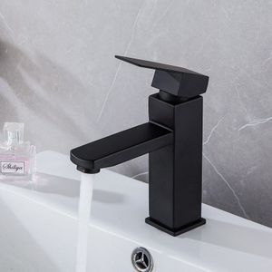 Rvs Wastafel Kraan Badkamer Accessoires Vierkante Zwarte Water Tap Badkamer Wastafel Fonteinkraan Badkamer Kranen Cn (Oorsprong)