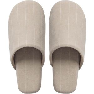 Japanse Stijl Indoor Non-Slip Mannen En Vrouwen Paar Stille Eenvoudige Gestreepte Zachte Katoen Slippers Slijtvast Mannen slippers