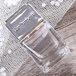 Auto parfum Vierkante fles Auto airconditioner parfum clip Lege glazen fles auto luchtverfrisser voor Lady auto Ornamenten