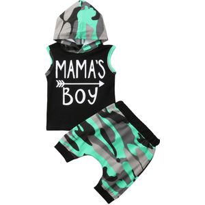 Zomer Pasgeboren Kids Pijl jongen Set Baby Jongens Camouflage Hoodie Tops T-shirt + Korte Broek Sets 2 St