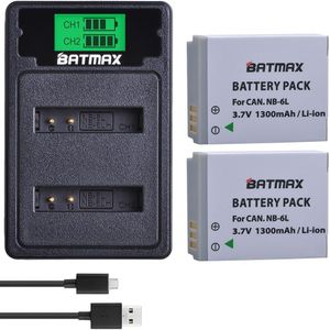 4Pcs NB-6L NB 6L NB-6LH Batterij + LCD Dual USB Charger Met Type c Poort voor Canon IXUS 310 SX240 SX275 SX280 SX510 SX500 HS 95