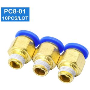 10 Stuks Veel Bspt PC8-01, 8Mm Tot 1/8 &#39;Pneumatische Connectors Male One-Touch Fittings